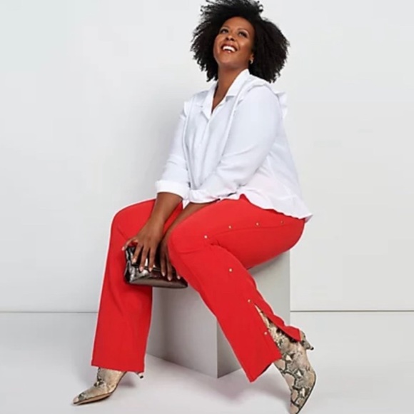 G.I.L.I. Pants - ( BLUE ) G.I.L.I. Pants High Rise Stretch Side Button Bootcut